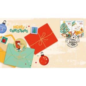 2023 $1 Perth Mint Merry Christmas Stamp and Coin Cover PNC
