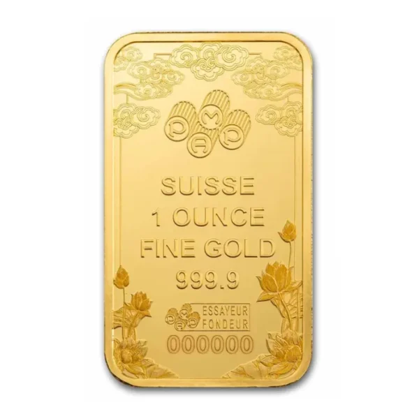 Good Luck Yellow Dragon 1oz Gold Prooflike PAMP Suisse Bar - Image 3