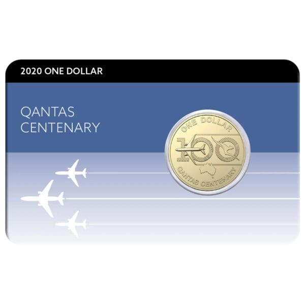 2020 $1 Qantas Centenary UNC Carded Australian Coin - Image 2