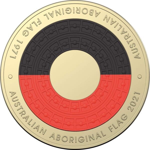 2021 Aboriginal Flag $2 Coloured Uncirculated Coin - Image 3