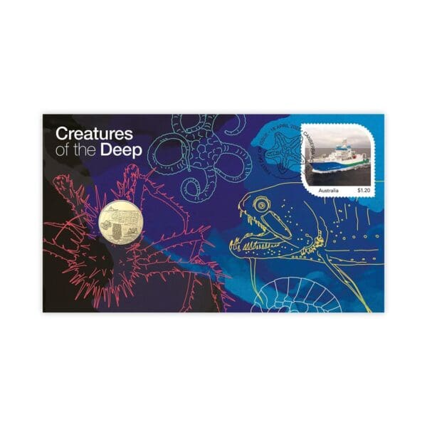 2023 $1 Creatures of the Deep Coloured PNC - Image 2