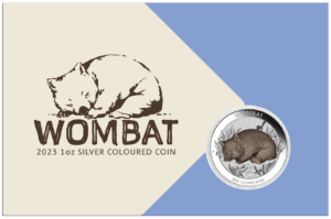2023 $1 Wombat 1oz Silver Australian Carded Coloured Perth Mint Coin