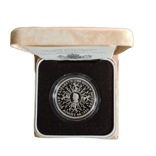 1980 Queen Mother 80th Birthday Silver Proof Crown