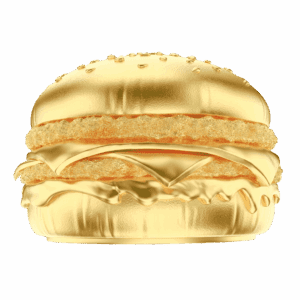 2025 $2 Golden Hamburger .999 Silver Gilded Coin