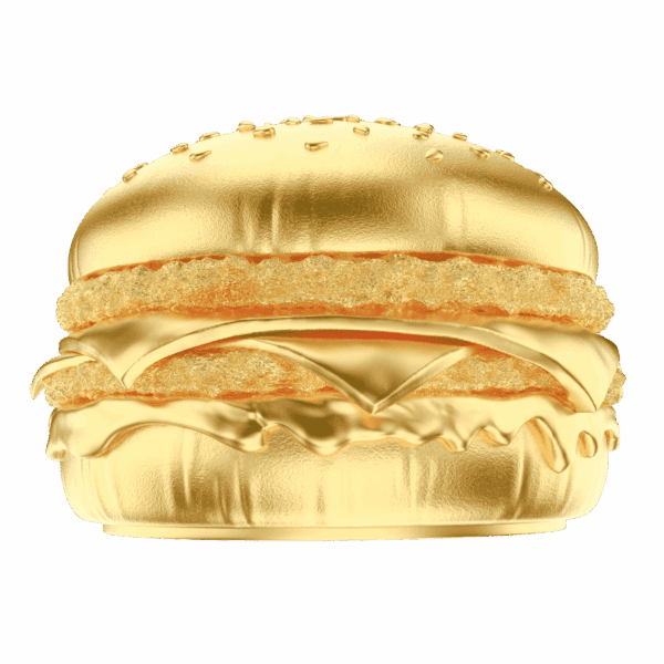 2025 $2 Golden Hamburger .999 Silver Gilded Coin