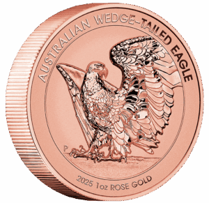2025 $100 Wedge-Tailed Eagle 1oz Rose Gold Reverse Proof Ultra High Relief Coin