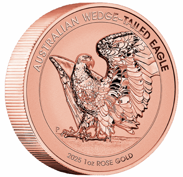 2025 $100 Wedge-Tailed Eagle 1oz Rose Gold Reverse Proof Ultra High Relief Coin