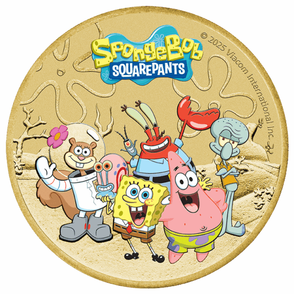 2025 $1 Spongebob Squarepants Collector AlBr Carded Coin - Image 2