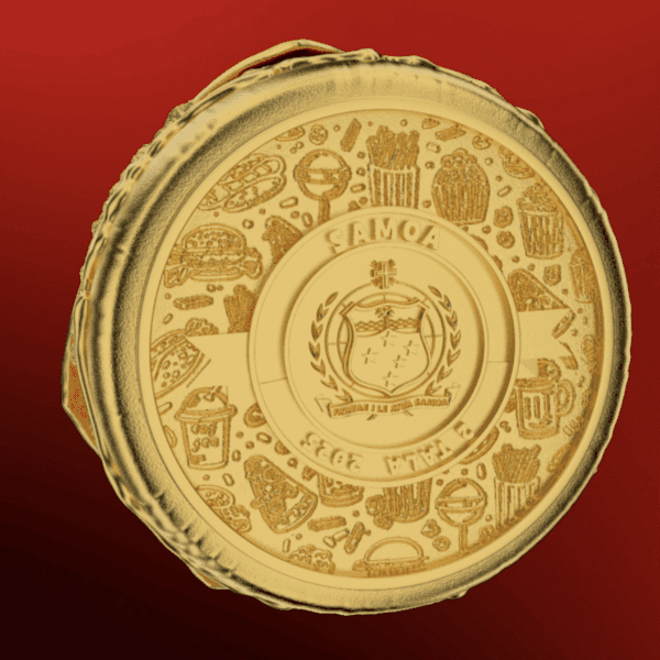 2025 $2 Golden Hamburger .999 Silver Gilded Coin - Image 5