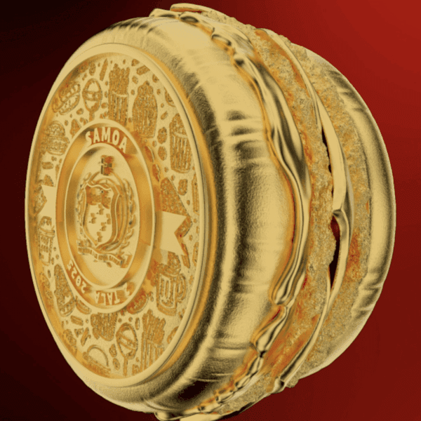 2025 $2 Golden Hamburger .999 Silver Gilded Coin - Image 6