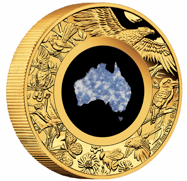 2025 $200 Great Southern Land 2oz Gold Proof Blue Lepidolite Coin - Image 4