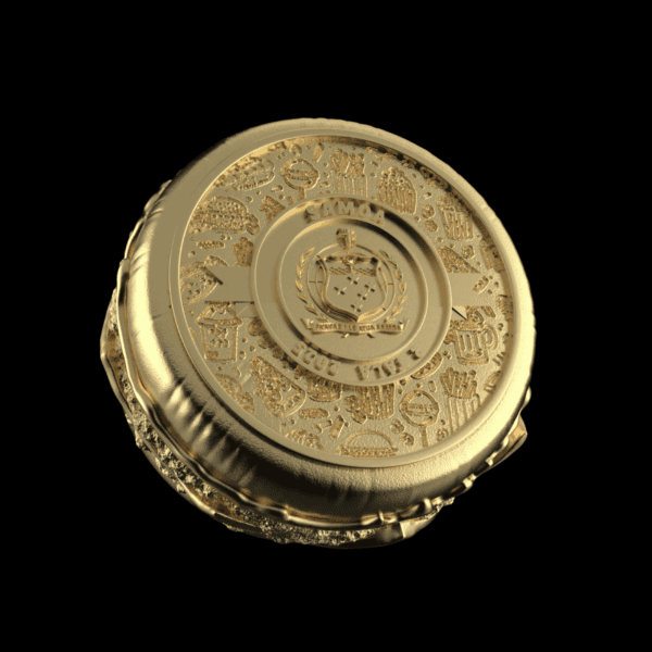 2025 $2 Golden Hamburger .999 Silver Gilded Coin - Image 8