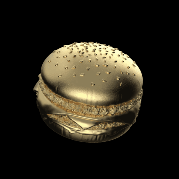 2025 $2 Golden Hamburger .999 Silver Gilded Coin - Image 9