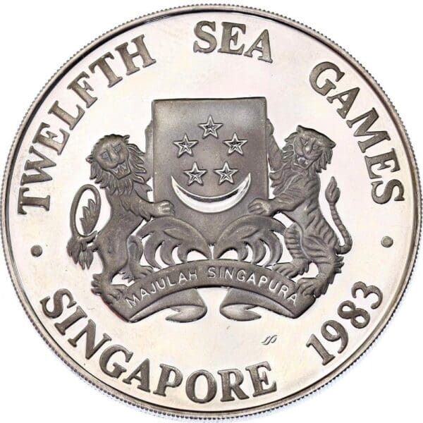 1983 $5 12th South East Asia Games Sterling Silver Proof Commemorative Coin - Image 2