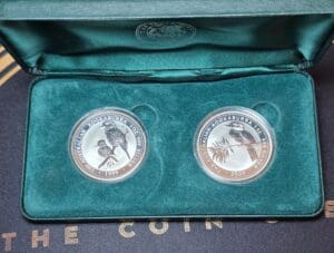 1999 / 2000 Australian Kookaburra Set Perth Mint 2 x 1oz Silver Coin Set