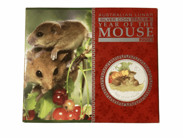 2008 $1 Perth Mint Year Of The Mouse 1oz Coloured Coin - As New #202 - Image 3