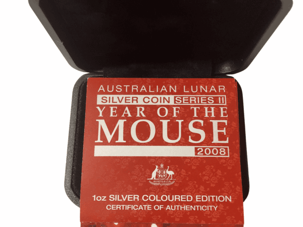 2008 $1 Perth Mint Year Of The Mouse 1oz Coloured Coin - As New #202 - Image 4