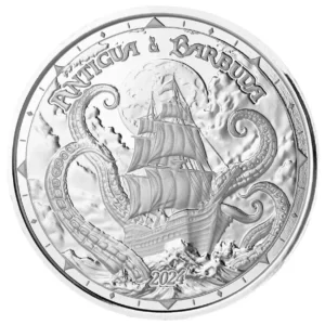 2024 $2 Rum Runner and Kraken Antigua & Barbuda 1oz Silver Coin
