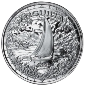 2024 $2 Anguilla Regatta EC8 1oz Silver Bullion Prooflike Round