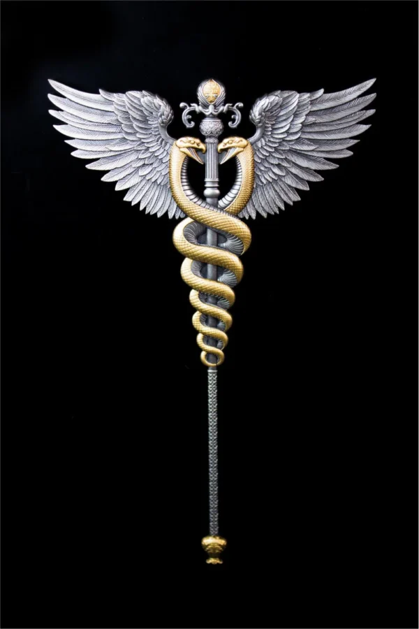 2025 South Korea Divine Weapons Winged 2.5 oz Silver Gilded Staff - Image 2