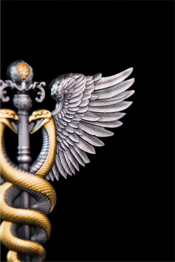 2025 South Korea Divine Weapons Winged 2.5 oz Silver Gilded Staff - Image 8