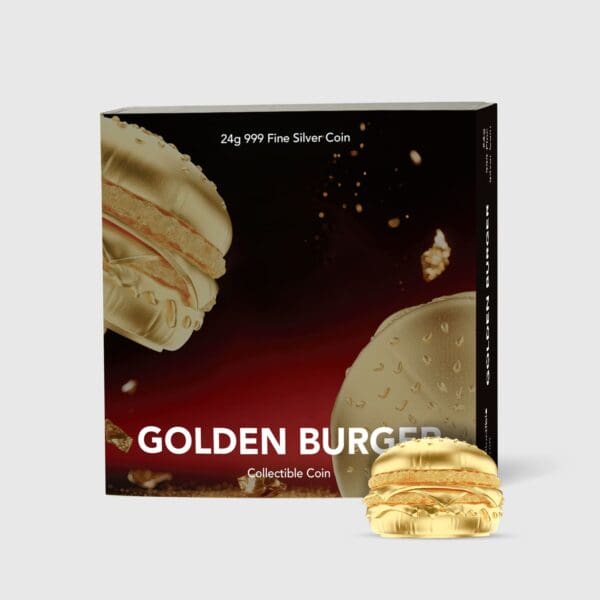 2025 $2 Golden Hamburger .999 Silver Gilded Coin - Image 10