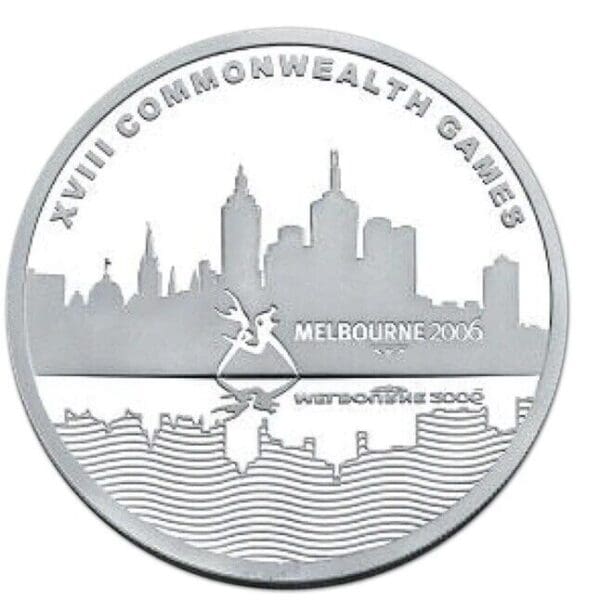 2006 $5 Commonwealth Games Melbourne 1oz Silver Proof Coin - As New - Image 2