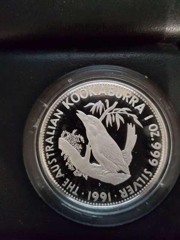 1991 $5 Kookaburra Australia 1oz Silver Proof Coin - Image 3