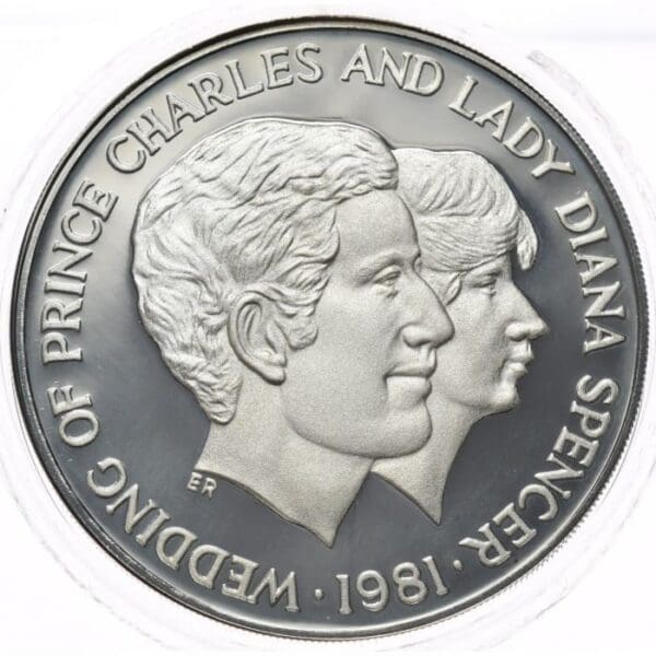 1981 Uganda Prince Charles and Diana Wedding Silver Proof Coin