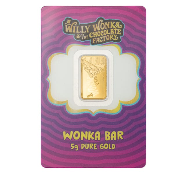 Willy Wonka Chocolate Bar 5g Pamp Suisse .9999 Gold Prooflike Bar - Image 2