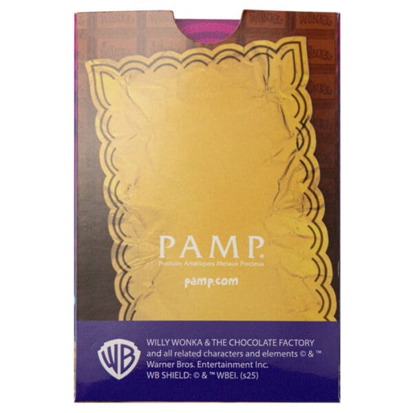 Willy Wonka Chocolate Bar 5g Pamp Suisse .9999 Gold Prooflike Bar - Image 4