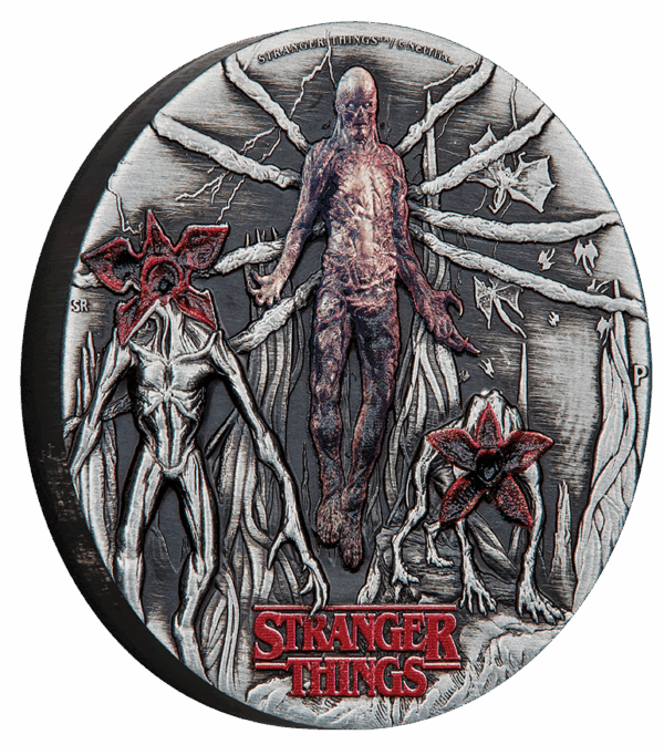 2026 $2 Stranger Things Villains 2oz Silver Antiqued Coloured Coin - Image 2