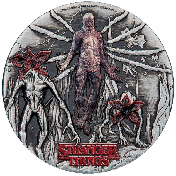 2026 $2 Stranger Things Villains 2oz Silver Antiqued Coloured Coin