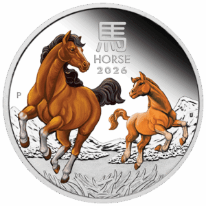 2026 $1 Year Of The Horse 1oz Silver Proof Coloured Perth Mint Coin
