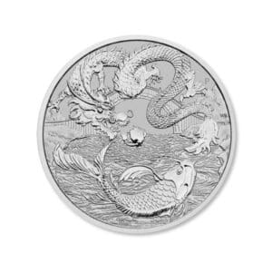 2023 $1 Dragon & Koi Chinese Myths and Legends 1oz Silver Coin