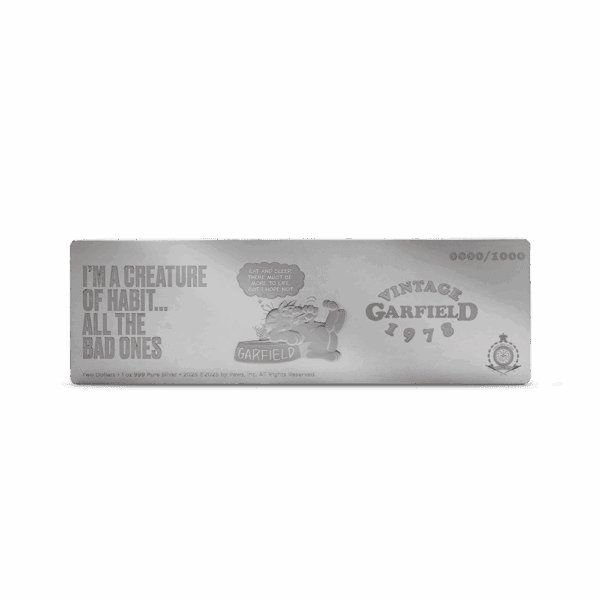 2025 $2 Nickelodeon - Garfield First Ever 1oz Silver Proof Coin - Image 2