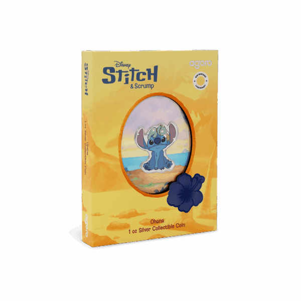 2025 $2 Disney Stitch - Ohana 1oz Silver Proof Coloured Coin - Image 5