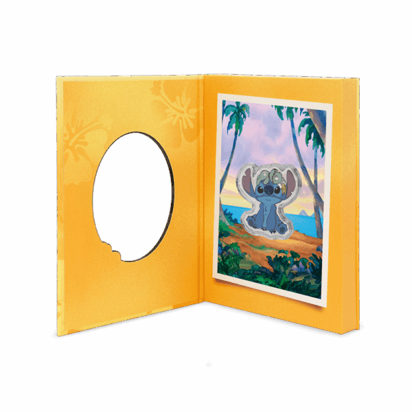 2025 $2 Disney Stitch - Ohana 1oz Silver Proof Coloured Coin - Image 4