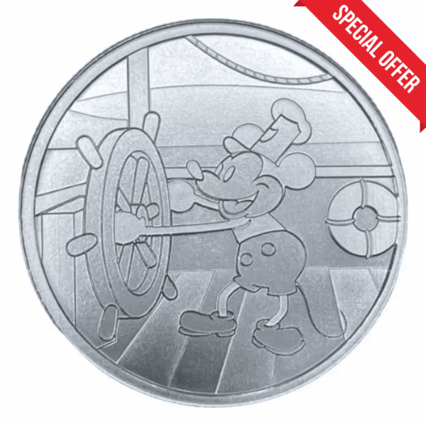 Steamboat Willie Captain .999 1oz Silver BU Round