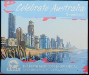 2010 ANDA Queensland Celebrate Australia 1oz Silver Proof Perth Mint Coin