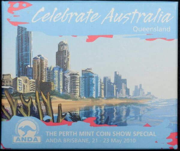 2010 ANDA Queensland Celebrate Australia 1oz Silver Proof Perth Mint Coin