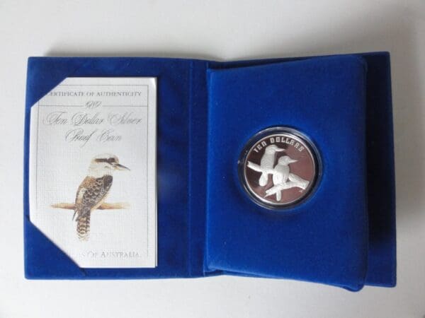 1989 $10 Kookaburra Birds of Australia Silver Proof Coin - Image 2