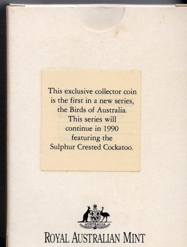 1989 $10 Kookaburra Birds of Australia Silver Proof Coin - Image 4