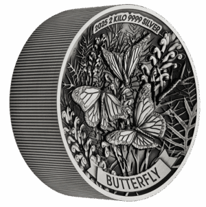 2025 $60 Butterfly 2kg Silver Antiqued Perth Mint Coin