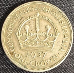1937 5 Shillings George VI Crown Silver Australia Coin
