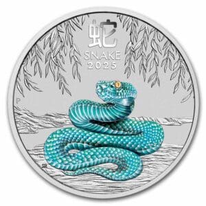 2025 Australia 1 kilo Silver Lunar Snake BU (Colorized, SIII)