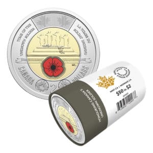 2025 $2 Honouring Canada’s Unknown Soldier Colourized Special Wrap Roll