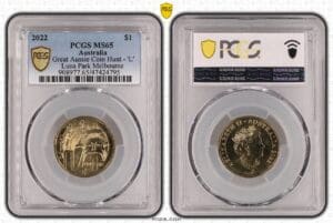 MS65 2022 Great Aussie Coin Hunt - 'L' Lunar Park PCGS Graded Coin