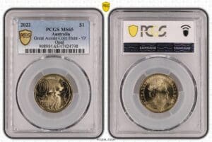 MS65 2022 $1 Great Aussie Coin Hunt - 'O' Opal PCGS Graded Coin