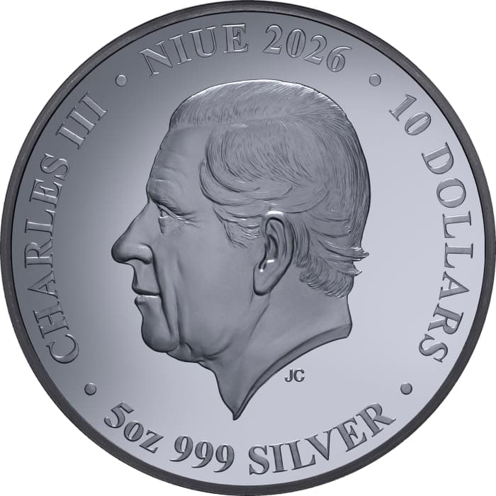 2026 $10 Honey Bee 5oz Silver Black Proof Gilded Coin - Image 2